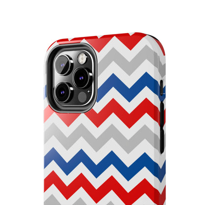 Patriotic Red, White & Blue Chevron – Geometric iPhone Case