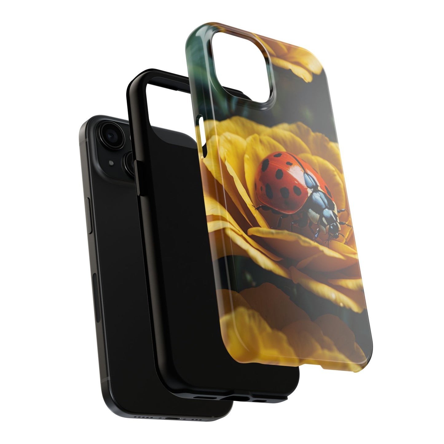 iPhone Case: Ladybug on Yellow Petals