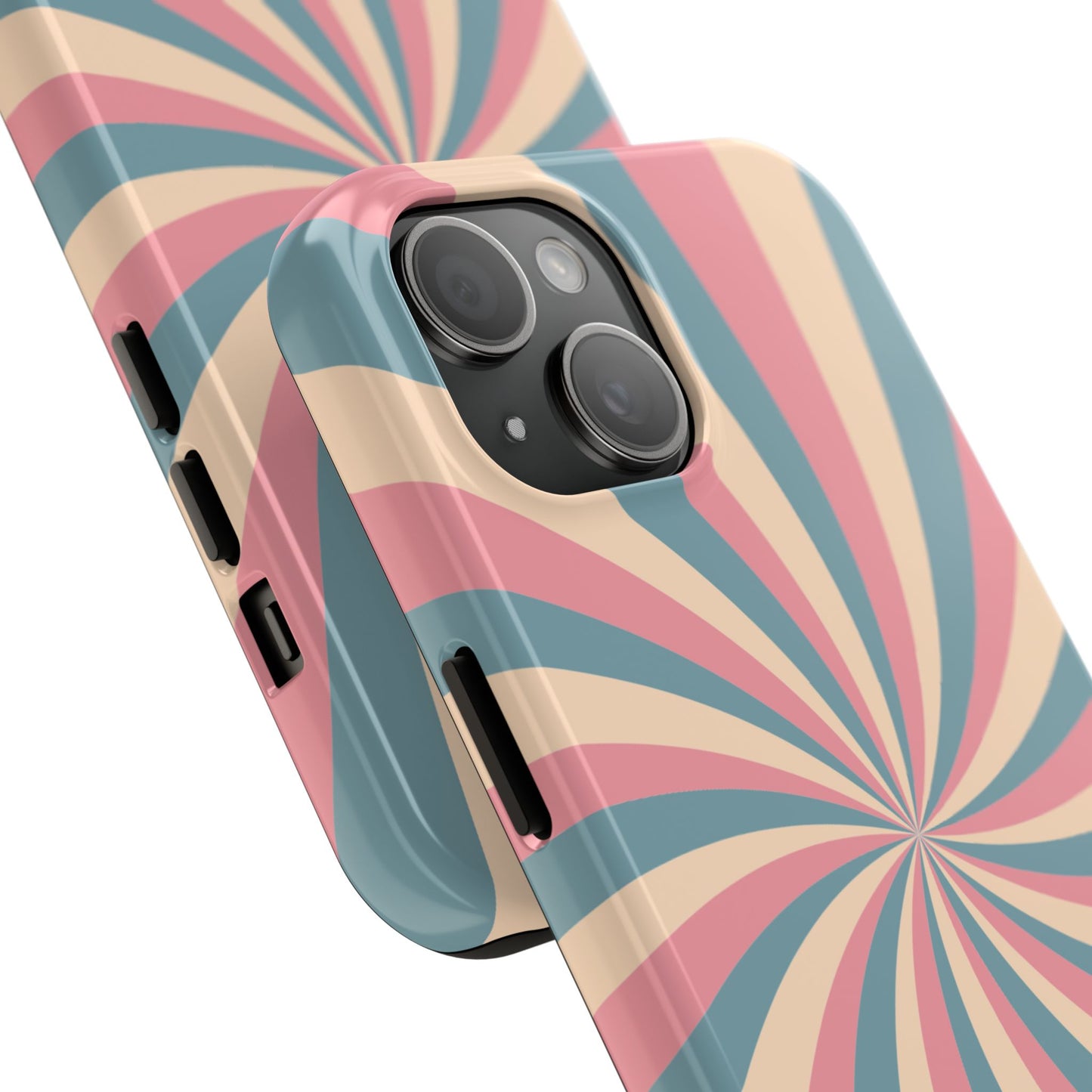 Vintage Pastel Swirl iPhone Case – Dual-Layer Protection with 70s-Inspired Design