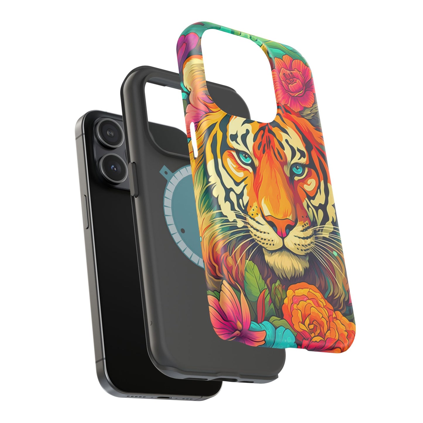 Fierce Rainbow Tiger Art - MagSafe iPhone Case