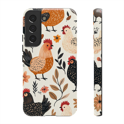 Samsung Galaxy Case: Cluckin' Vintage – Chickens & Leaves