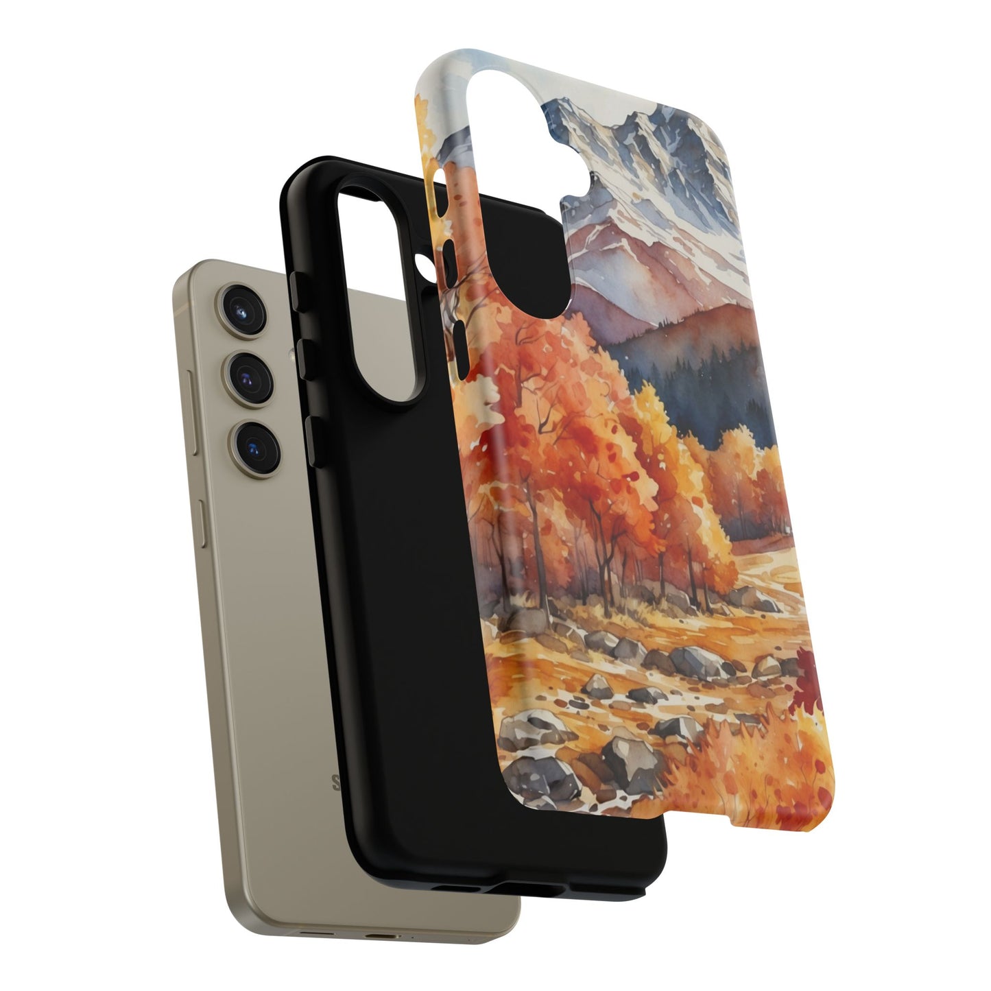 Watercolor Autumn Forest and Mountains - Samsung Galaxy Case