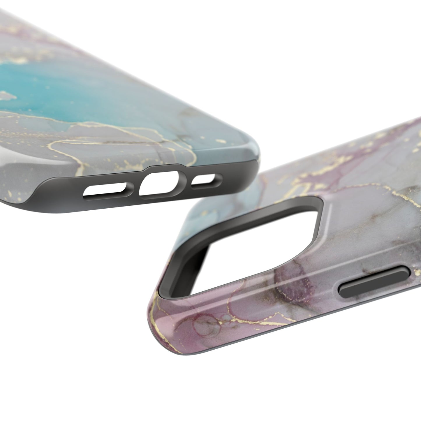 Sky Blue & Purple Marble Wave – MagSafe Case with Dreamy Marble Design