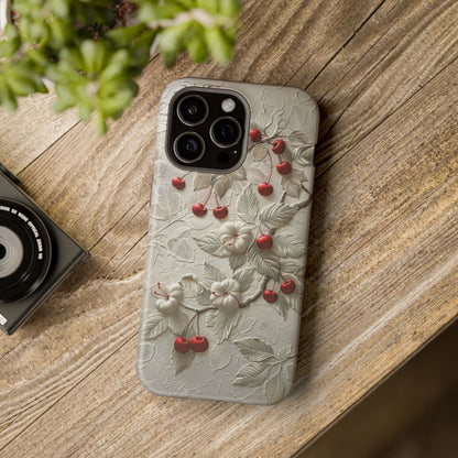 Unleash Your Inner Goddess With Our Athenian Elegance Cherry Marble Phone Case | A Blend of Classic Art and Modern Tech | Cute Cherries | Stone