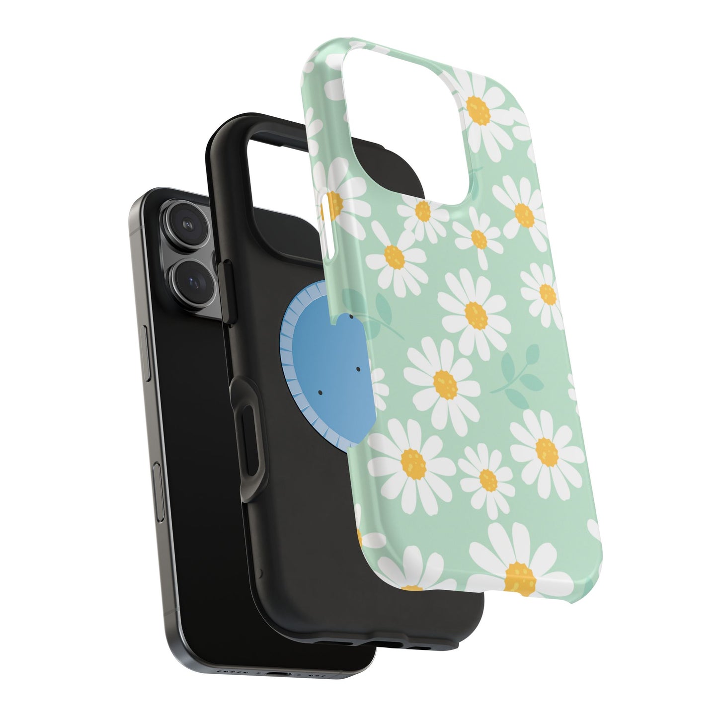 Charming Daisy Floral Tough MagSafe iPhone Case – Spring Pastel Design, Shockproof & Slim