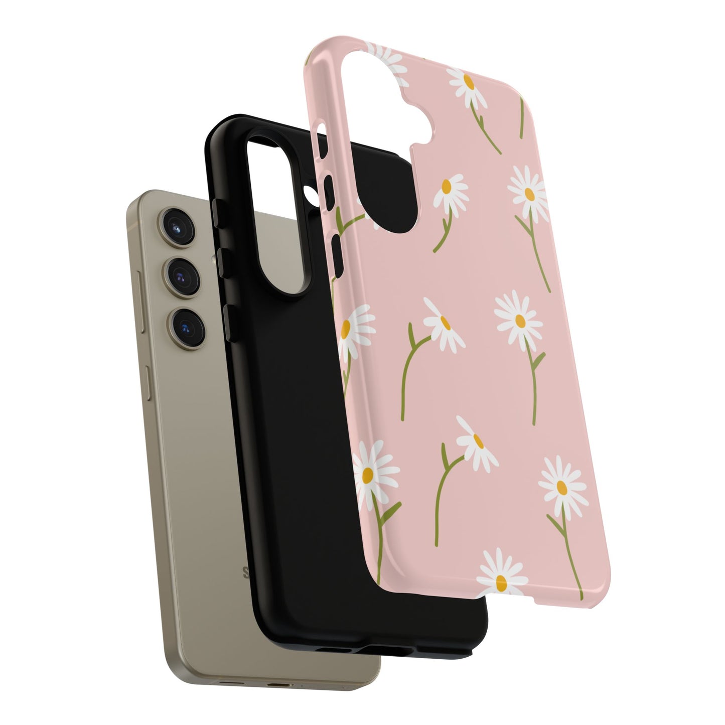 Daisy Delight Tough Samsung Galaxy Case – Cute Floral Design with Dual-Layer Protection