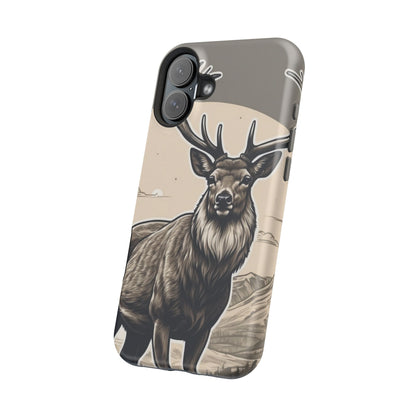 Monochrome Majesty – Regal Stag MagSafe iPhone Cases