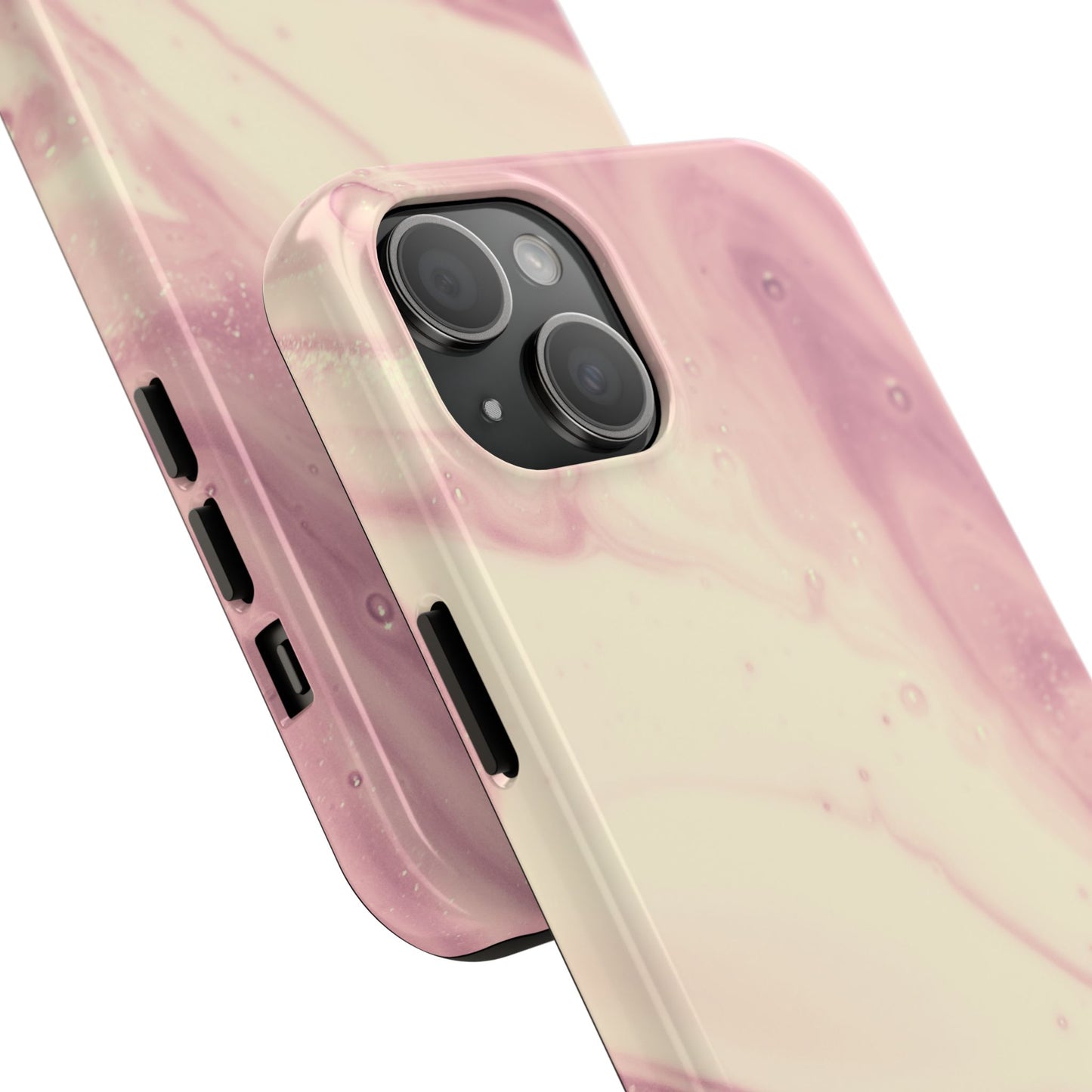 Blush Marble Glow – iPhone Case with Rose Gold & Pink Swirl Pattern