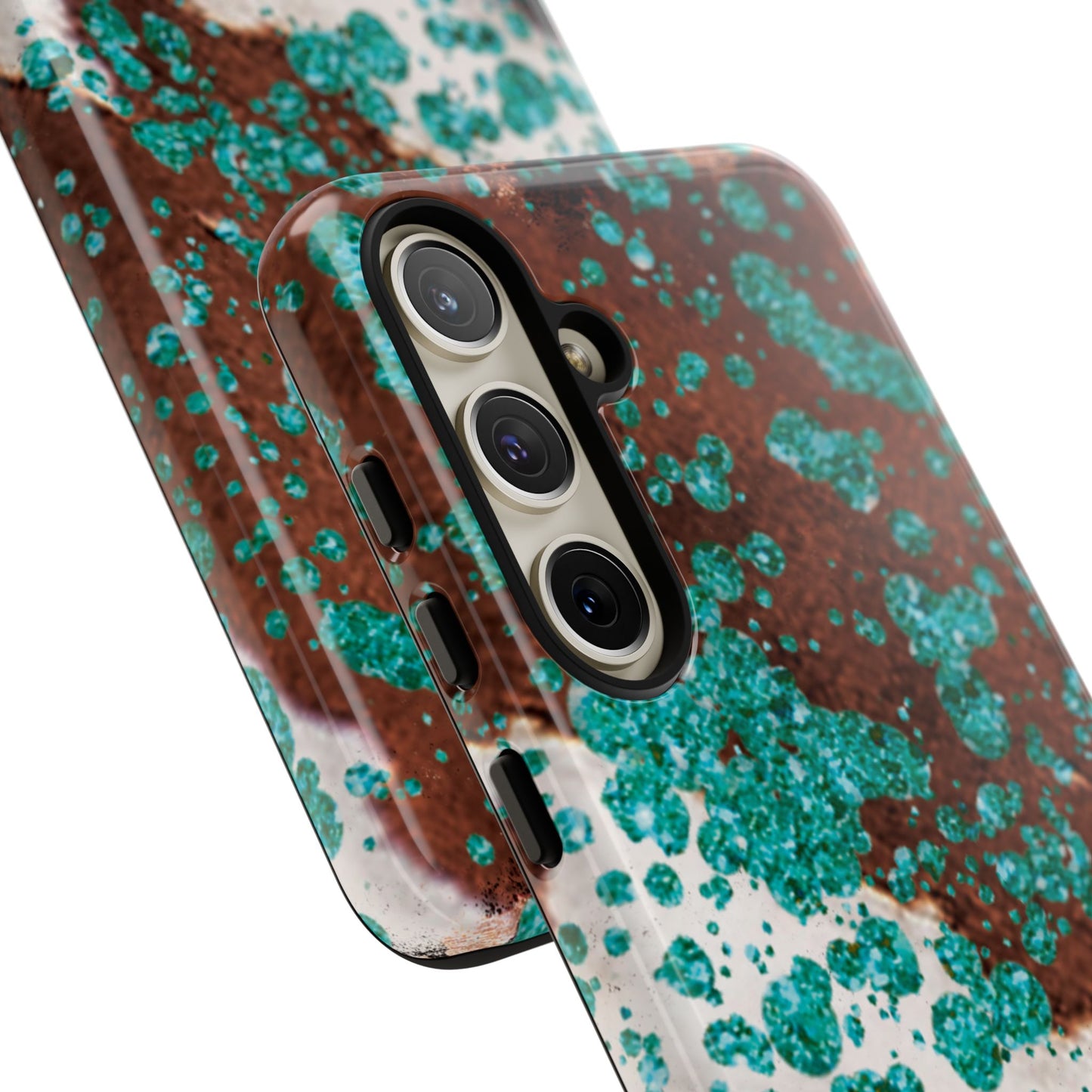 Teal Glitter Cowhide - Samsung Galaxy Series Case