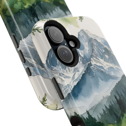 Watercolor Alpine Mountainscape - MagSafe iPhone Case