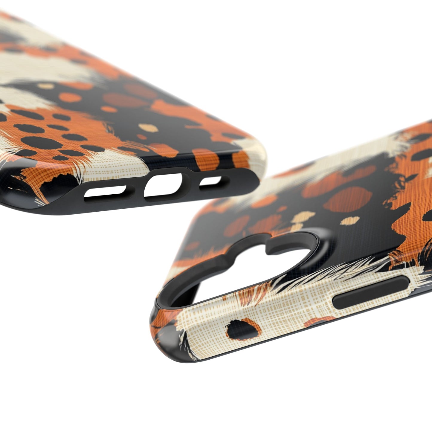 MagSafe iPhone Case: Cheetah Plaid – Brown & Black Pattern