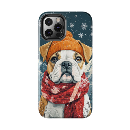 Cozy French Bulldog iPhone Case – Rustic Fireplace Protective Cover