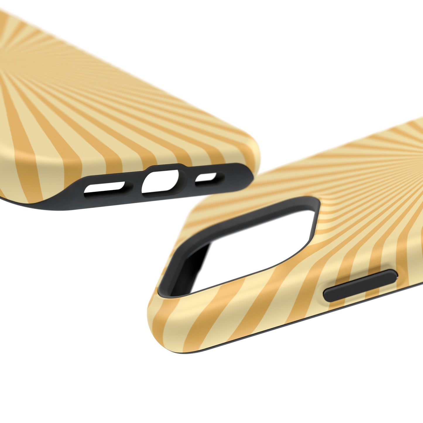 Golden Sunburst MagSafe  iPhone Case – Retro Radiant Design with Dual-Layer Protection