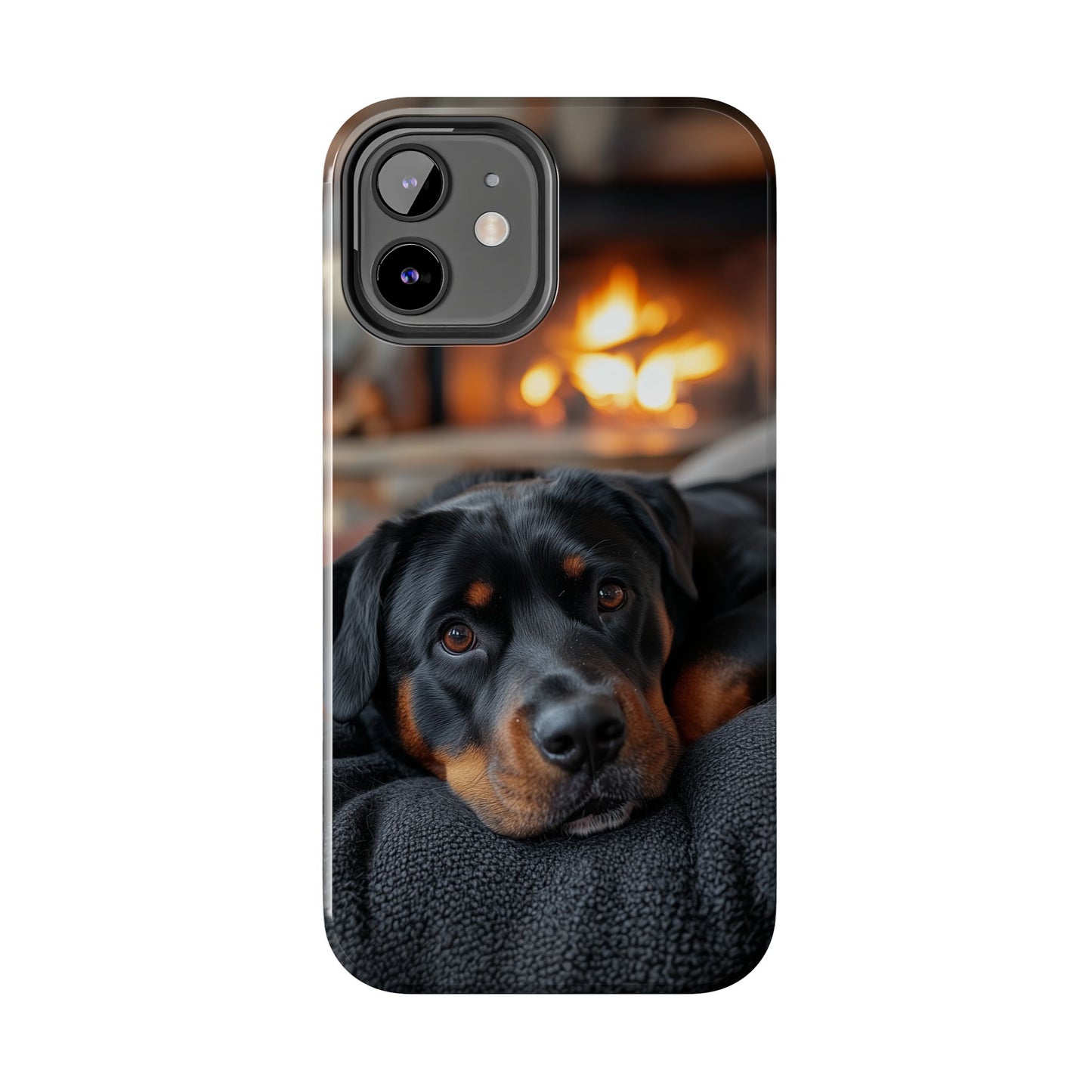 Warm Rottweiler by the Fireplace Samsung Galaxy Case – Rustic Charm for Dog Lovers