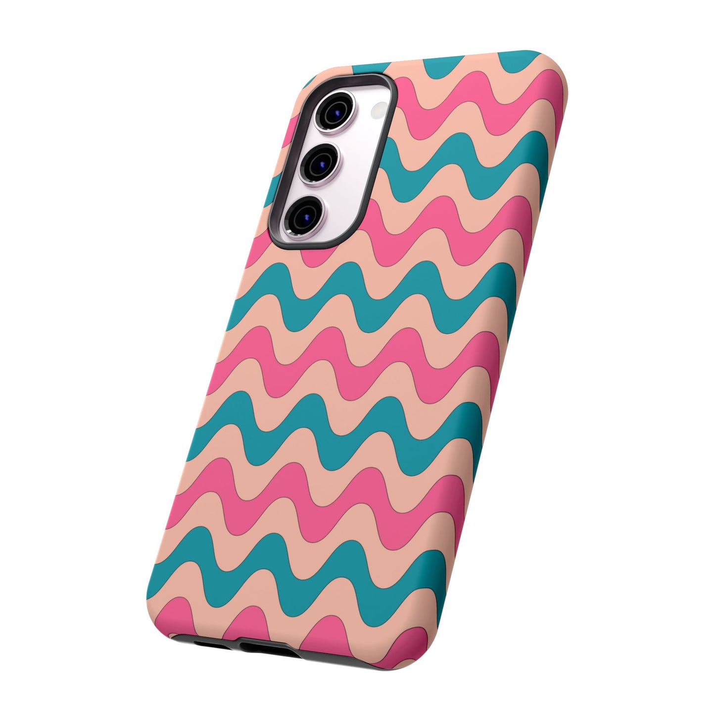 Retro Waves Pattern Samsung Galaxy Case – Shockproof Design with Dual-Layer Protection