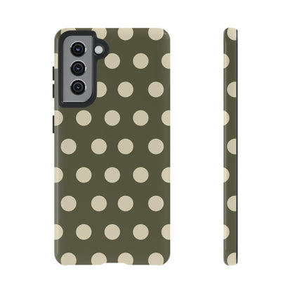 Vintage Green & Cream Polka Dots – Samsung Galaxy Case