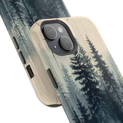 Misty Forest Wood MagSafe iPhone Case - Nature-Inspired Protective Cover