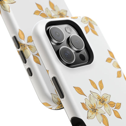 Delicate Yellow Blossom MagSafe iPhone Case – Minimalist Floral Design with Matte Finish