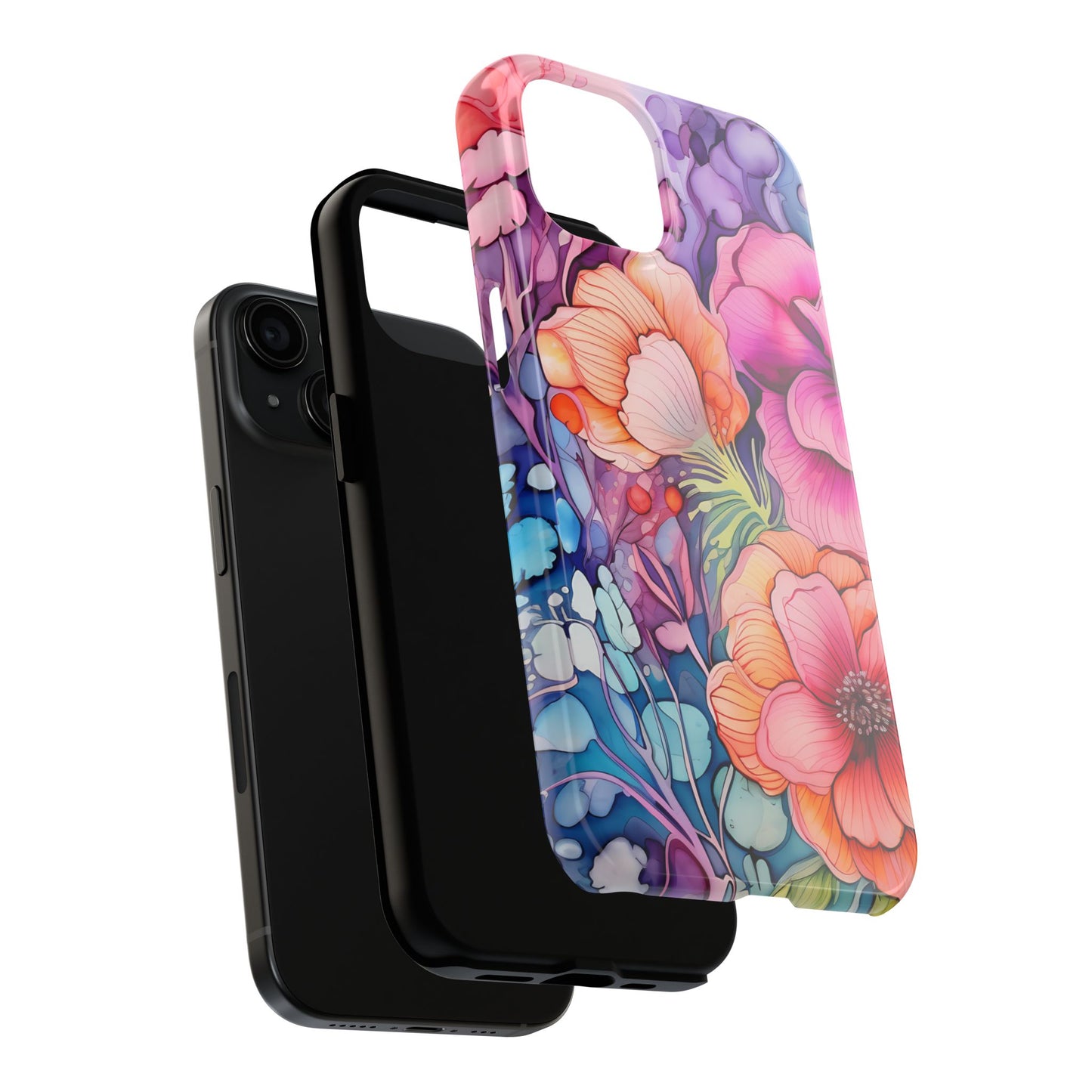 Bright Watercolor Floral Splash iPhone Series Case – Bold Artistic Design