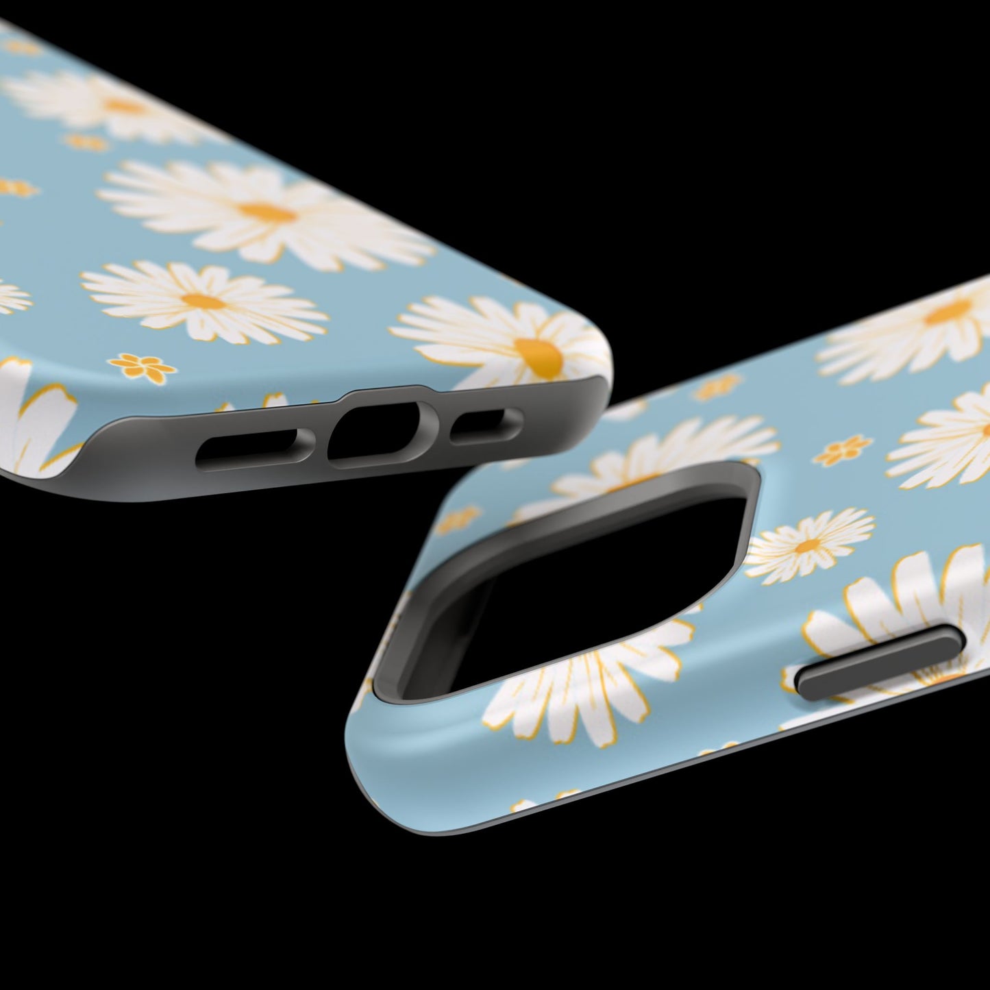 Bright Daisy MagSafe iPhone Case – Light Blue Background, Shockproof and Slim Design