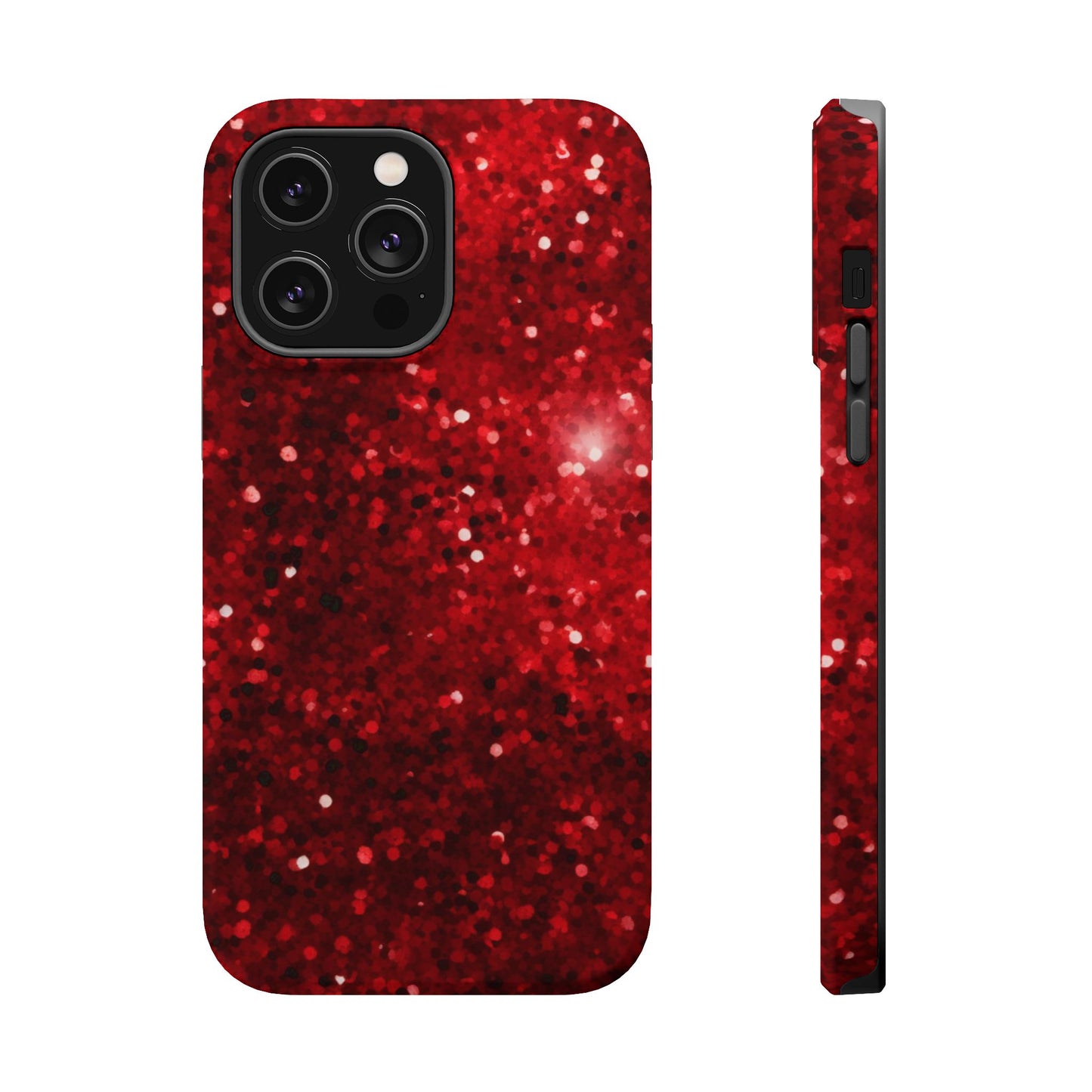 Crimson Glow Glitter MagSafe Case