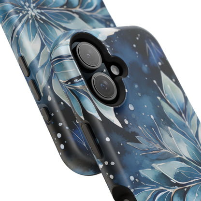 Winter’s Embrace – Blue Snowflake MagSafe iPhone Case