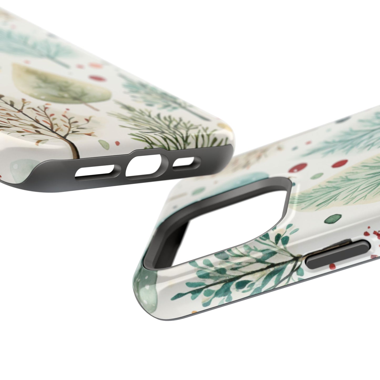 Watercolor Winter Trees MagSafe iPhone Case – Nature-Inspired, Holiday Theme Protective Cover