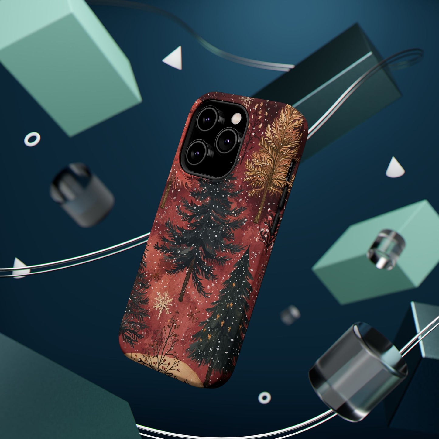 Rustic Red Winter Forest - MagSafe iPhone Series Case