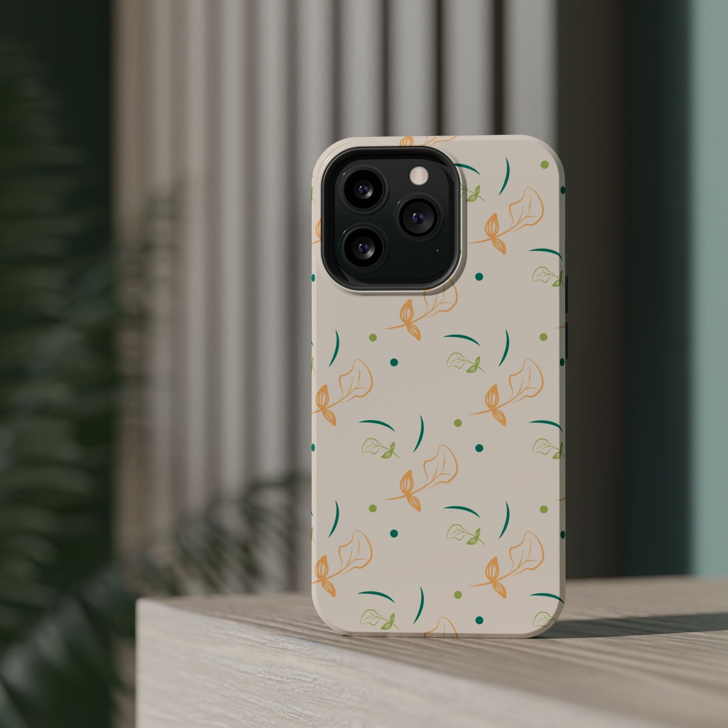 Soft Pastel Abstract Floral Tough MagSafe iPhone Case – Playful Minimalist Design with Dual-Layer Protection