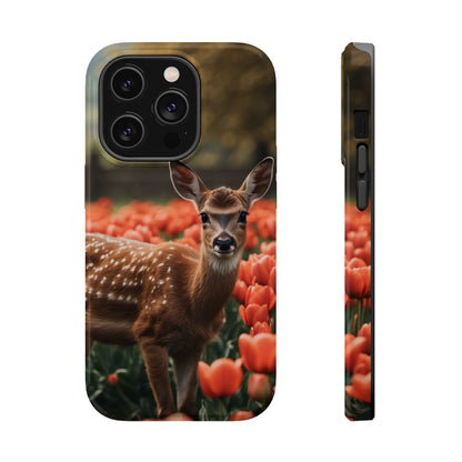 Fawn Among Tulips MagSafe iPhone Case