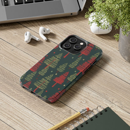 Retro Christmas Trees Pattern - iPhone Series Case