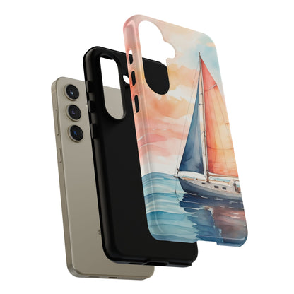 Sunset Sail Samsung Galaxy Case – Watercolor Sailboat and Sky Design