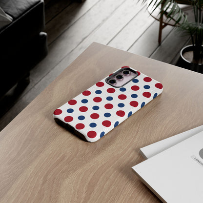 Patriotic Navy, White, and Red Polka Dot Samsung Galaxy Case