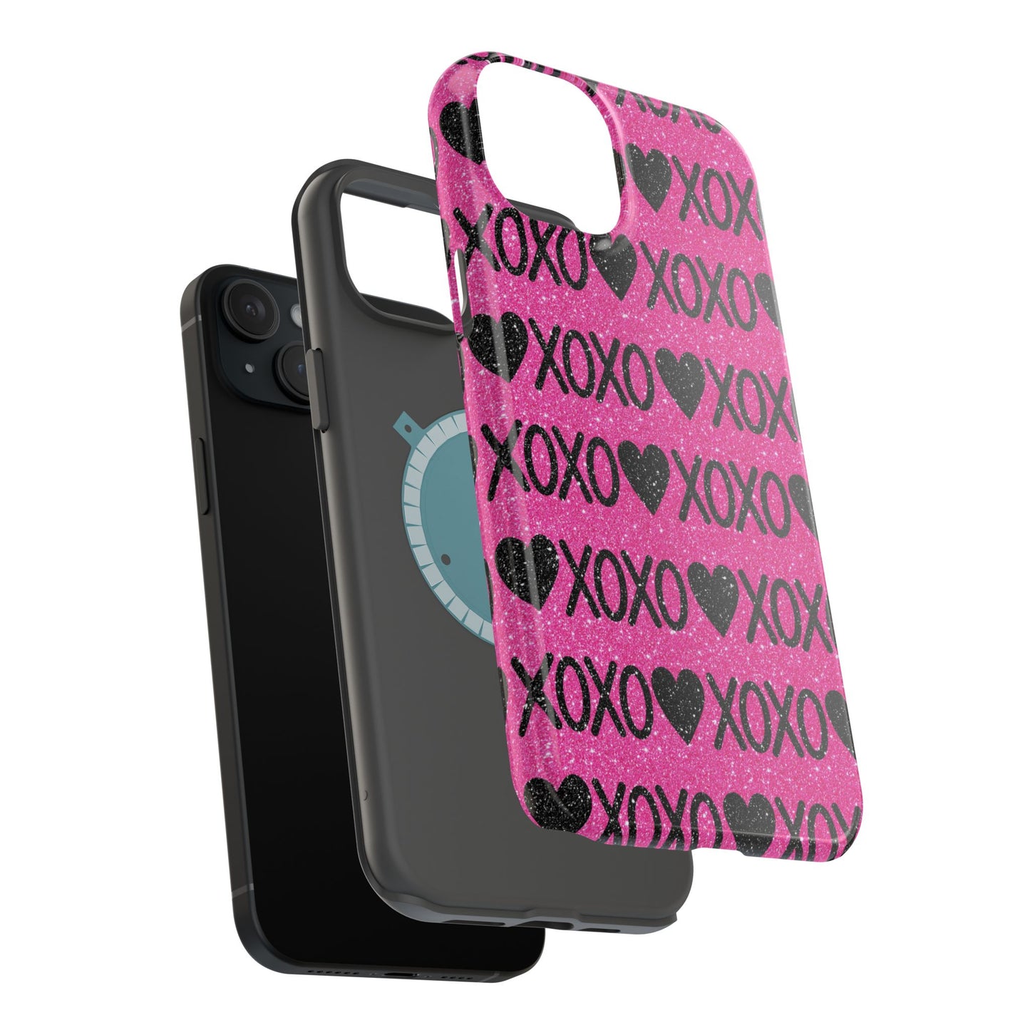 XOXO Glitter Hearts MagSafe Case