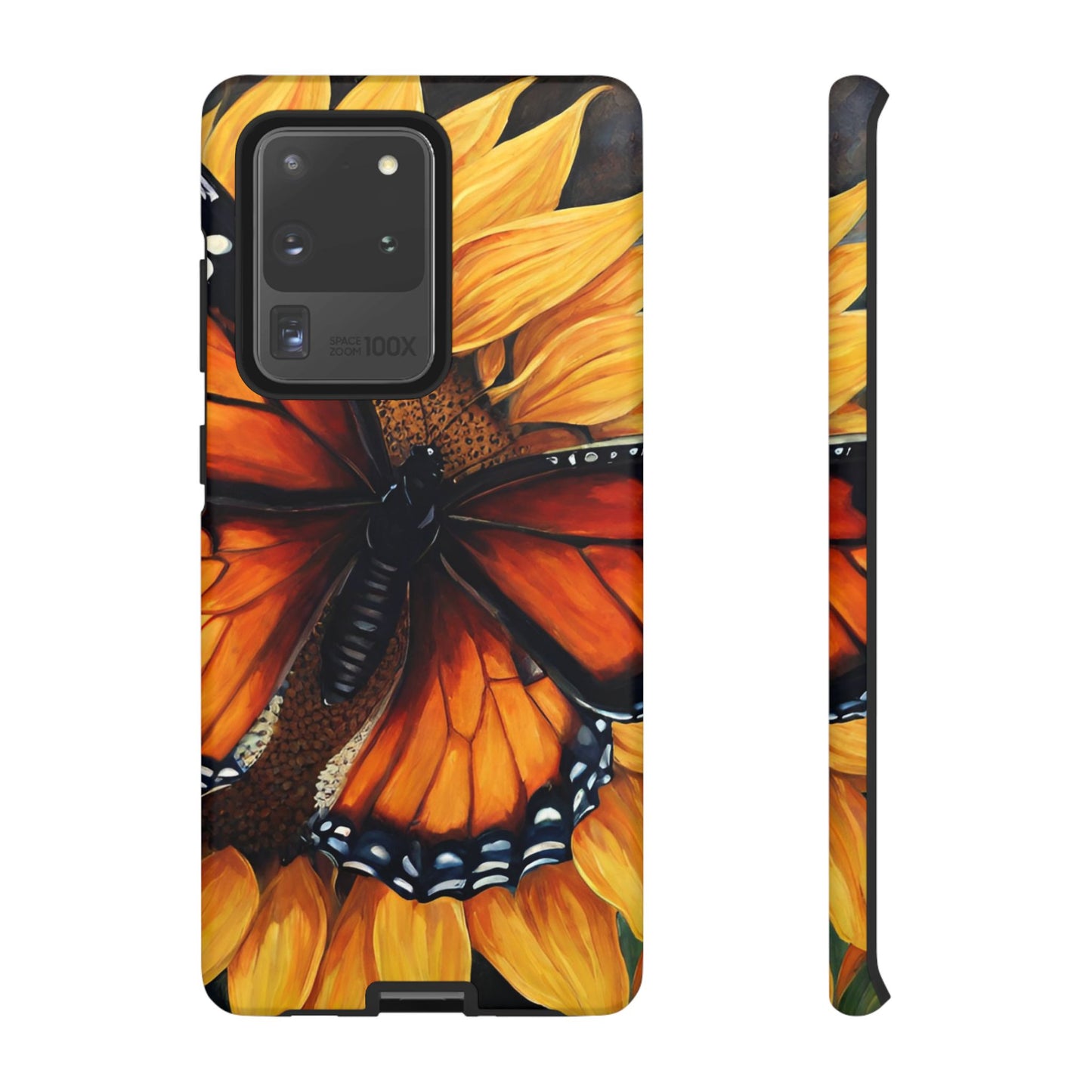 Monarch Butterfly & Sunflower Art – iPhone Case