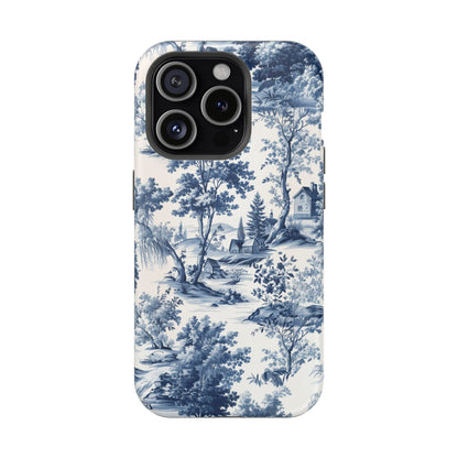 Vintage Charm Blue Toile iPhone Case