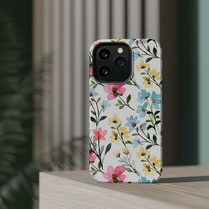 Watercolor Floral Bliss – MagSafe Case with Pastel Flower Design