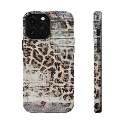 Rustic Leopard Wood Print - MagSafe iPhone Series Case