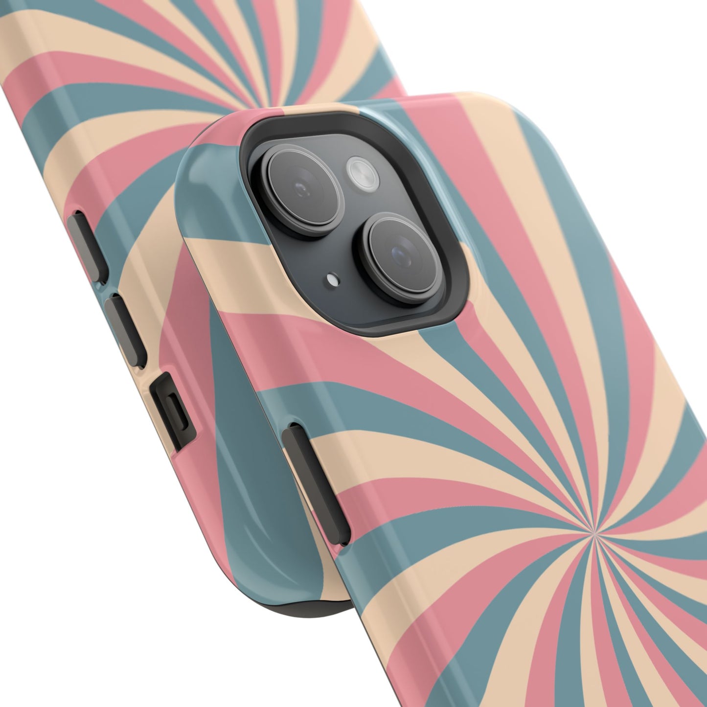 Vintage Pastel Swirl MagSafe iPhone Case – Dual-Layer Protection with 70s-Inspired Design