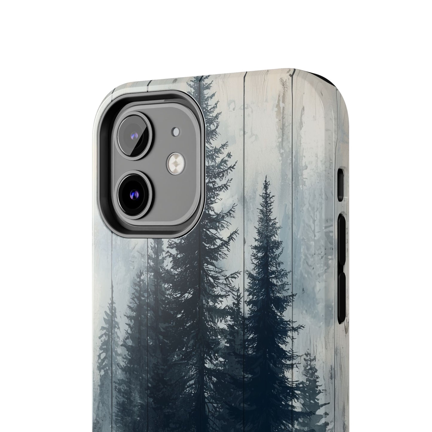 Rustic Pine Forest iPhone Case - Blue Toned Woodland Country Design