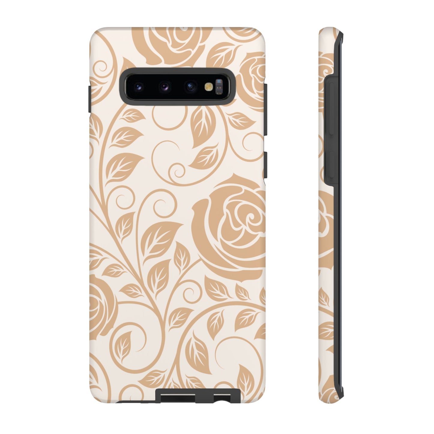 Vintage Rose Vine Tough Samsung Galaxy Case – Elegant Floral Pattern with Dual-Layer Protection