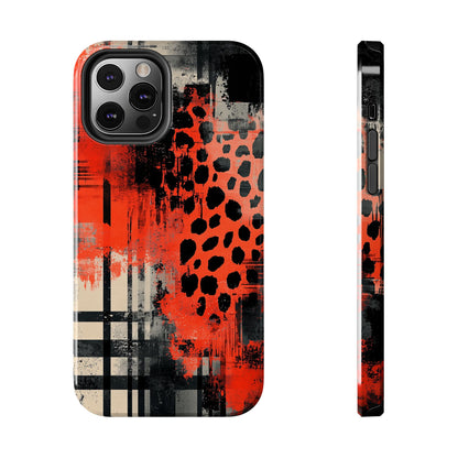 Cheetah Plaid iPhone Case – Red & Black Pattern