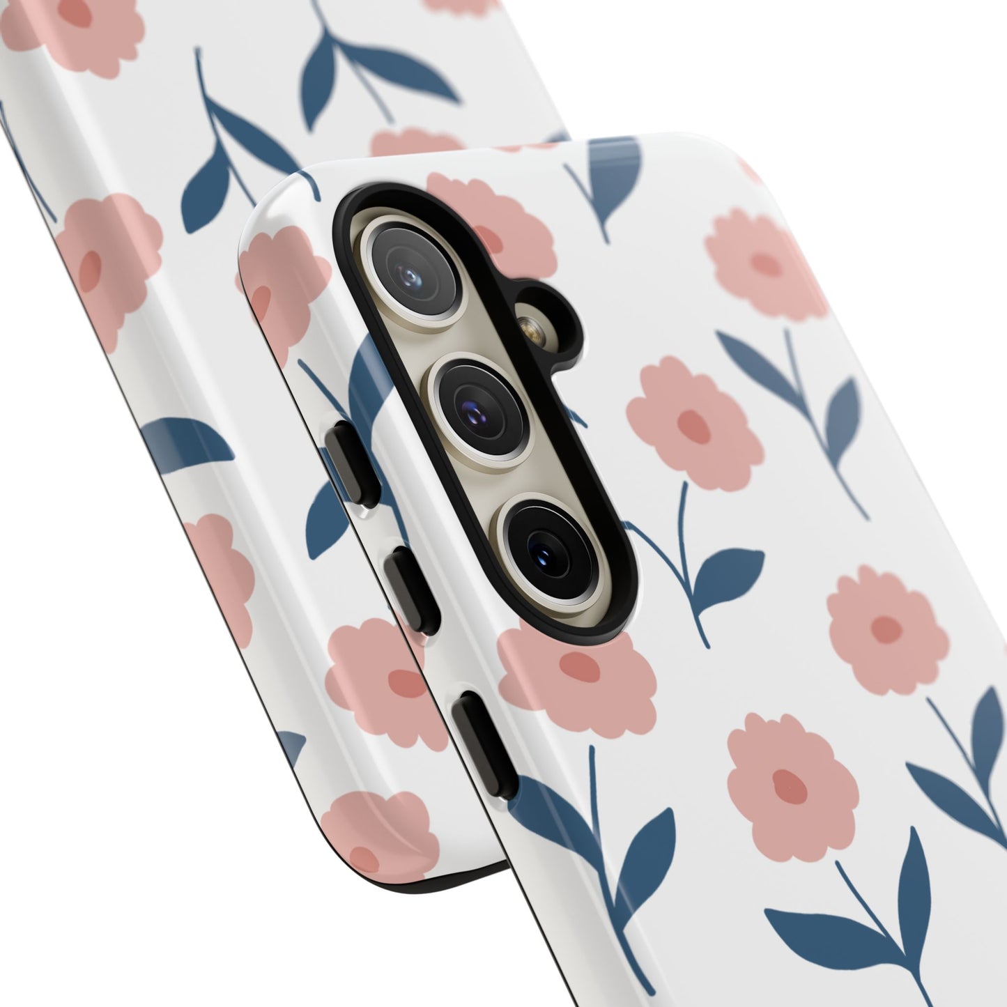 Playful Pink Floral Tough Samsung Galaxy Case – Soft Pastel Design, Slim & Shockproof - BOGO Cases