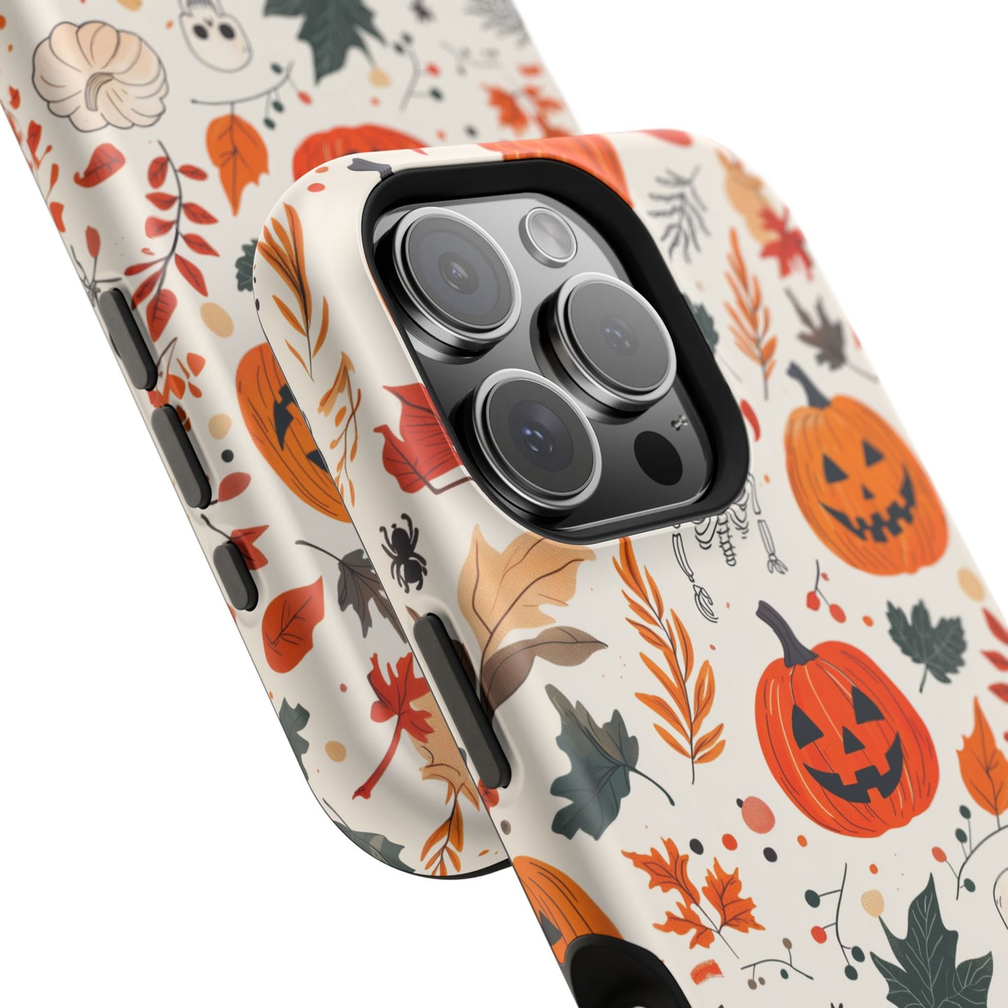 Halloween Pumpkin & Skeleton MagSafe iPhone Case – Spooky Autumn Design