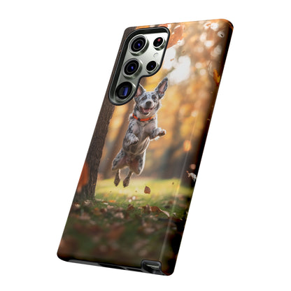 Energetic Blue Heeler Forest Pup Samsung Galaxy Case – Durable Outdoor-Inspired Design