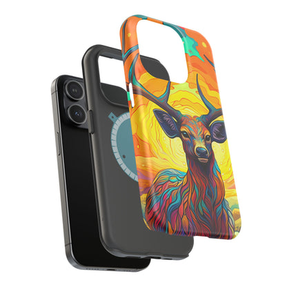 Vibrant Stag in Bloom – MagSafe iPhone Case