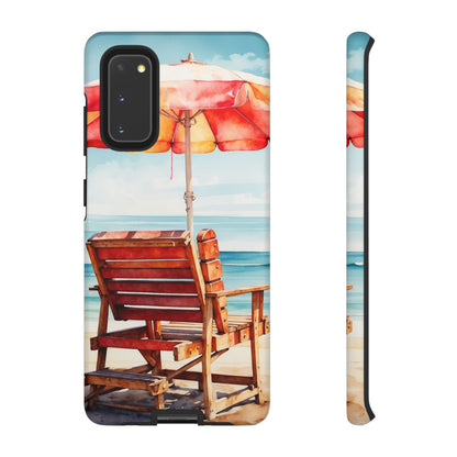 Beachfront Sunset Lounge Samsung Galaxy Case – Vibrant Watercolor Design