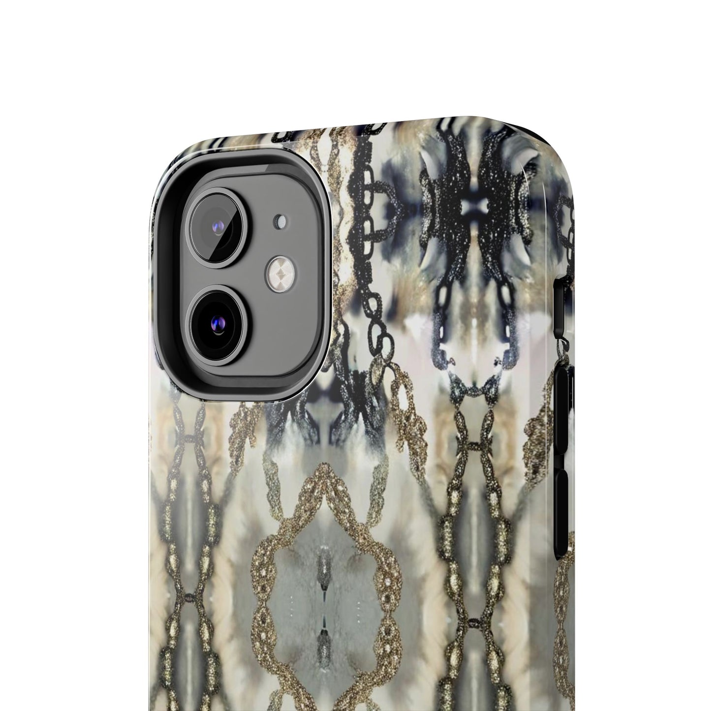 Abstract Marble - Metal Chain Pattern iPhone Case - Chic Protective Cover