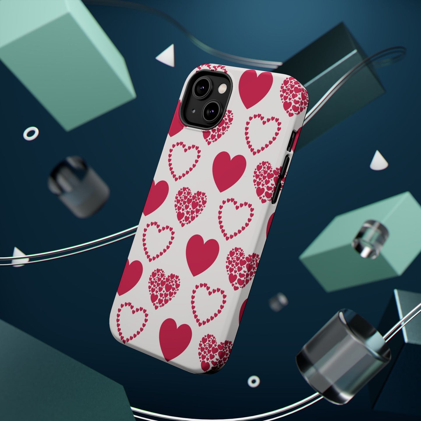 Clustered Pink Hearts MagSafe iPhone Case