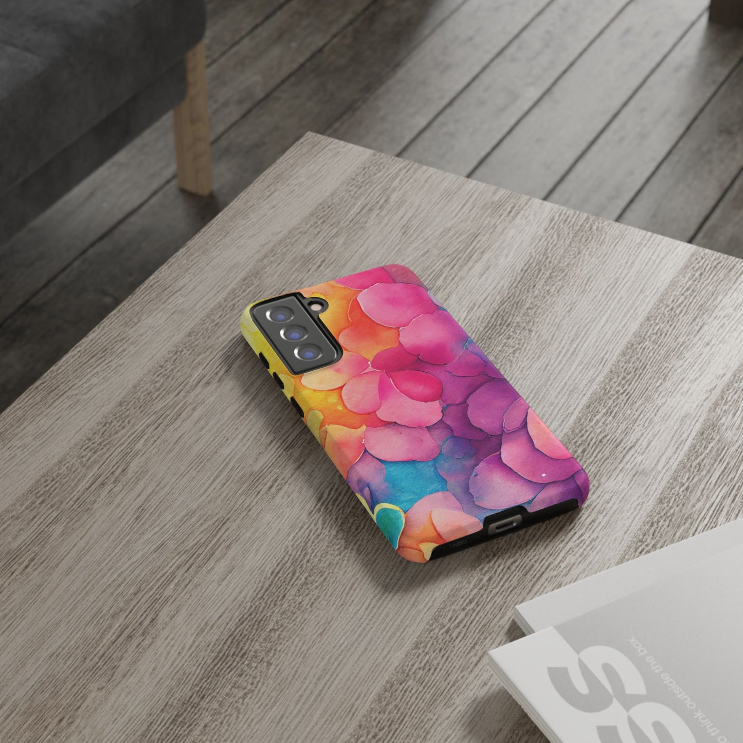 Sunset Petals Watercolor Samsung Galaxy Case – Slim Design, Glossy Finish